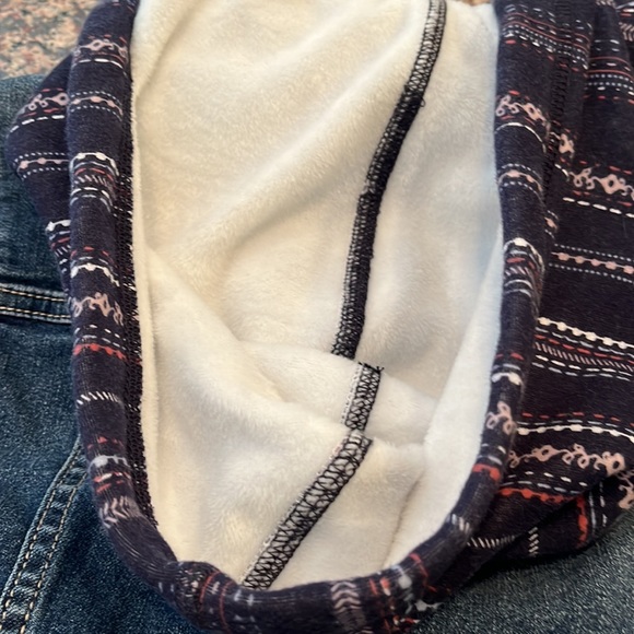 Wallflower denim stretchy flocked sweater material in arms and hood - Picture 10 of 10